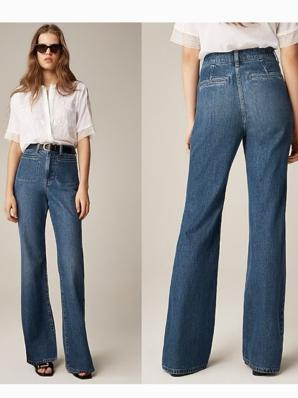J. Crew High-Rise Flare Jeans - Classic Blue